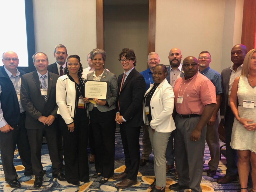 NASDVA members displaying their certificate from VA/SAMHSA
